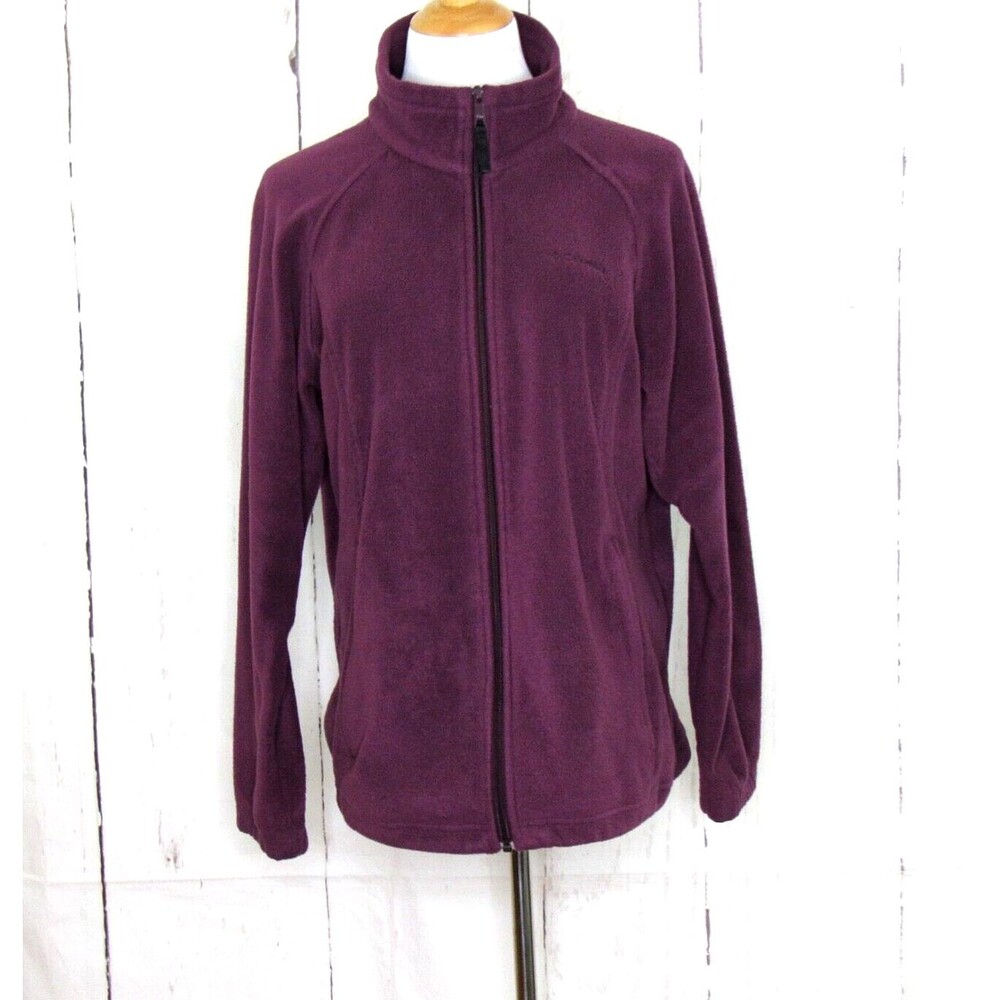 Columbia Women's Size 1X Full Zip Fleece Jacket Purple Toggle Hem Zip Pockets